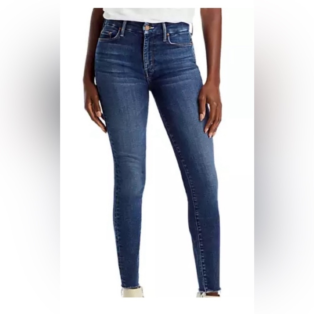 MOTHER THE LOOKER CROP ANKLE JEANS DISTRESSED ROUGH IT UP SIZE 25